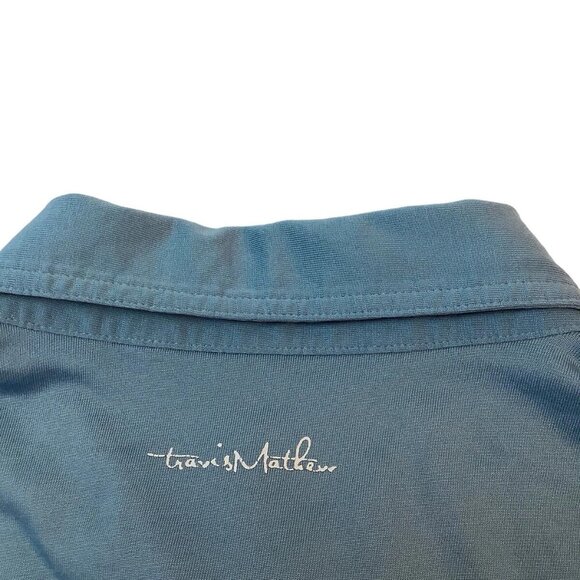 Travis Mathew Blue Pima Cotton Blend Golf Polo Shirt Men's Size M - Picture 4 of 9